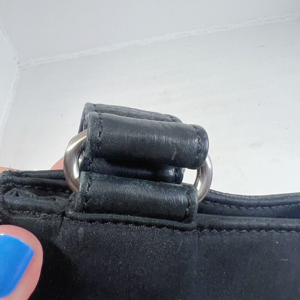 Vintage Fossil Black Leather Shoulder Bag Grunge Punk Rockstar Girlfriend - Picture 10 of 11